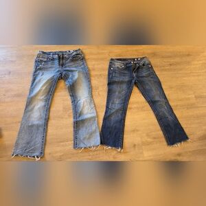 2 Miss Me Jeans Womens 30 Blue Relaxed Boot Dark Wash Denim Low Rise Ladies